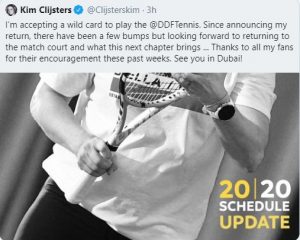 Kim Clijsters a acceptat un wild card la WTA Dubai