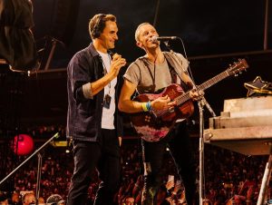 Roger Federer a cântat cu Coldplay la Zurich